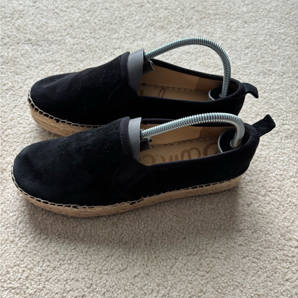 Sam Edelman Black Espadrille Slip-On Flats
